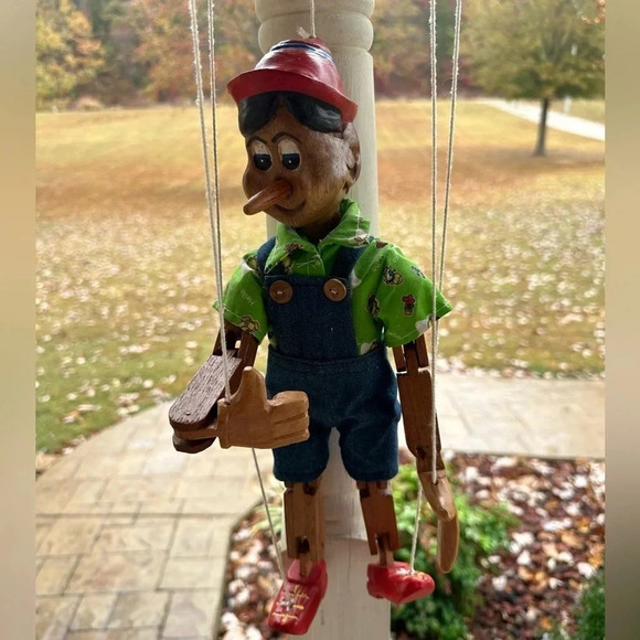 VTG RARE Handmade Pinocchio Beautiful Hand-carved Wooden Puppet Collectible - Picture 4 of 16